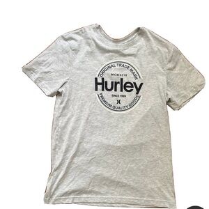 Hurley Light Gray Tee with Navy Circular Logo